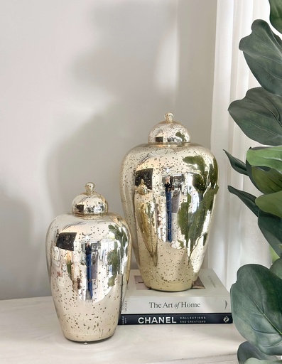 Lidded jars de mercury glass (2 tamaños)