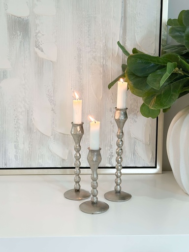 [DG0190] Set de 3 candelabros plateados