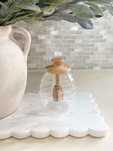 [AH3079] Honey jar glass y acacia