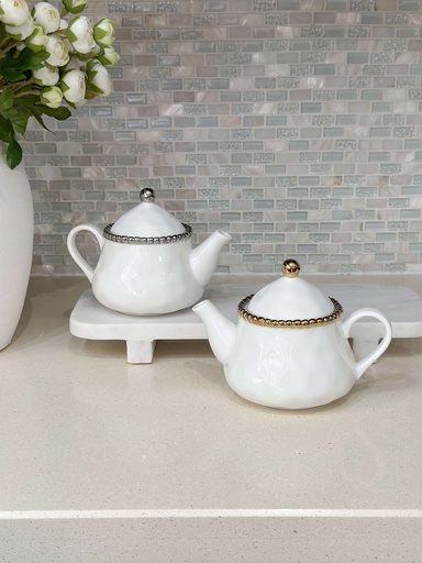 Tetera de porcelana (Dorado y Plateado)