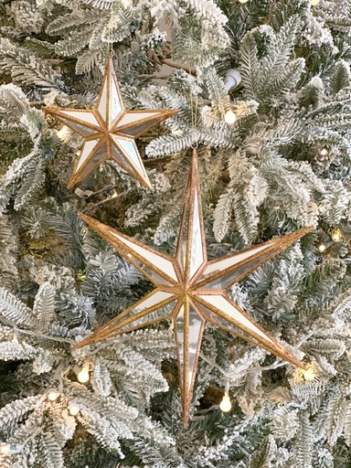 Ornamento de estrella dorada espejada (2 Tamaños)