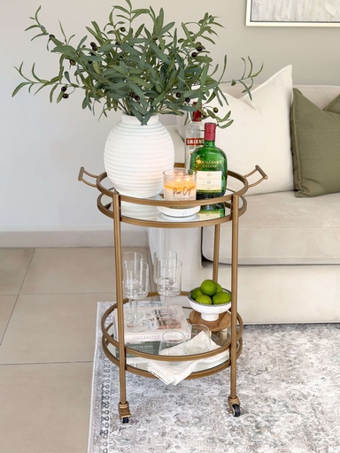 [HX14412] Carrito bar espejado dorado quemado