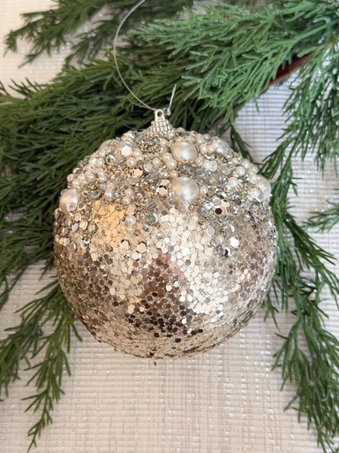 [XJ519526] Esfera plateada con perlas