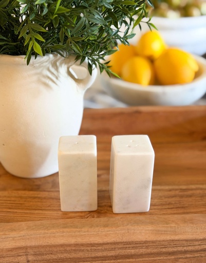 [792900] Set de sal y pimienta cuadrados de marmol