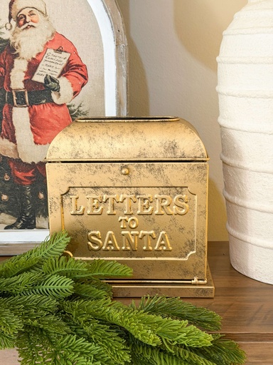 [4659224] Buzon navideño dorado antiguo