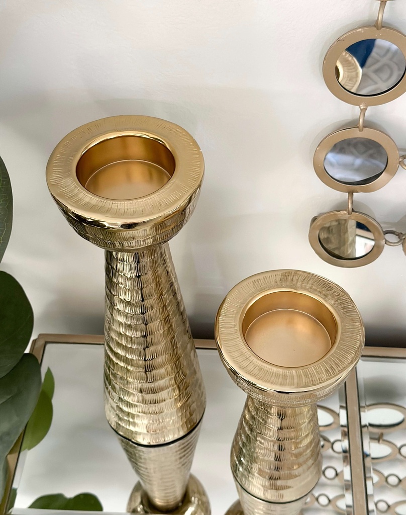 Set de 2 candelabros dorados melanie