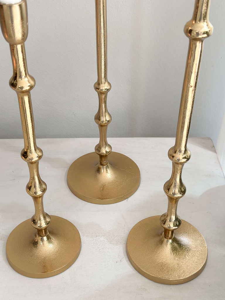 Set de 3 candelabros dorados Eleanor