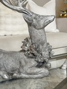 Set de 2 venados plateados pewter con corona