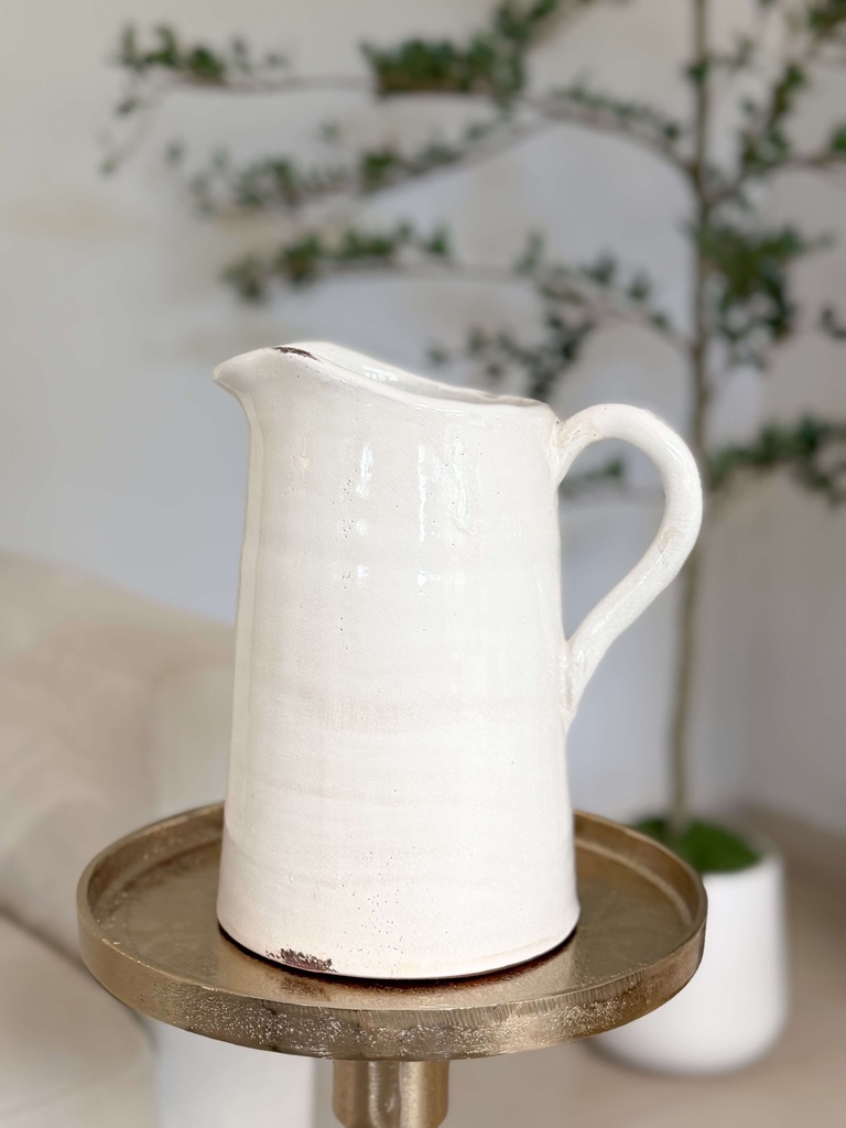 pichel blanco de ceramica