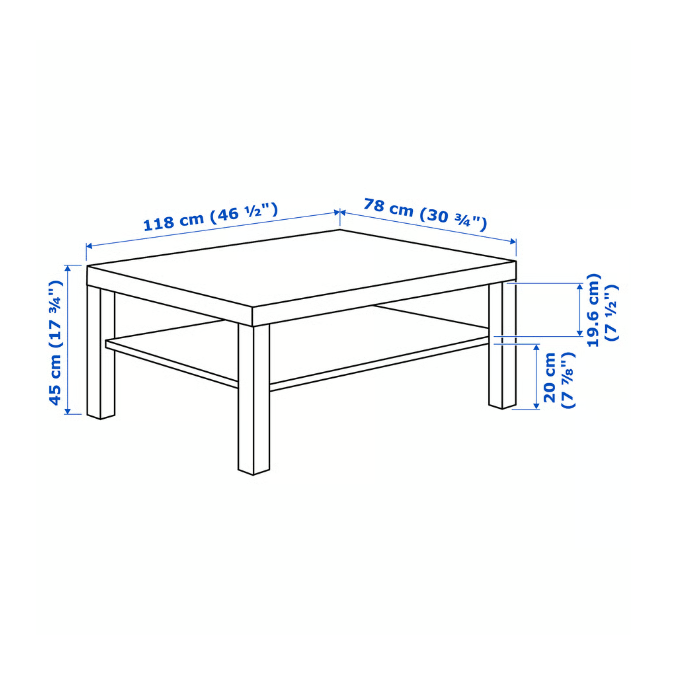Mesa rectangular blanca