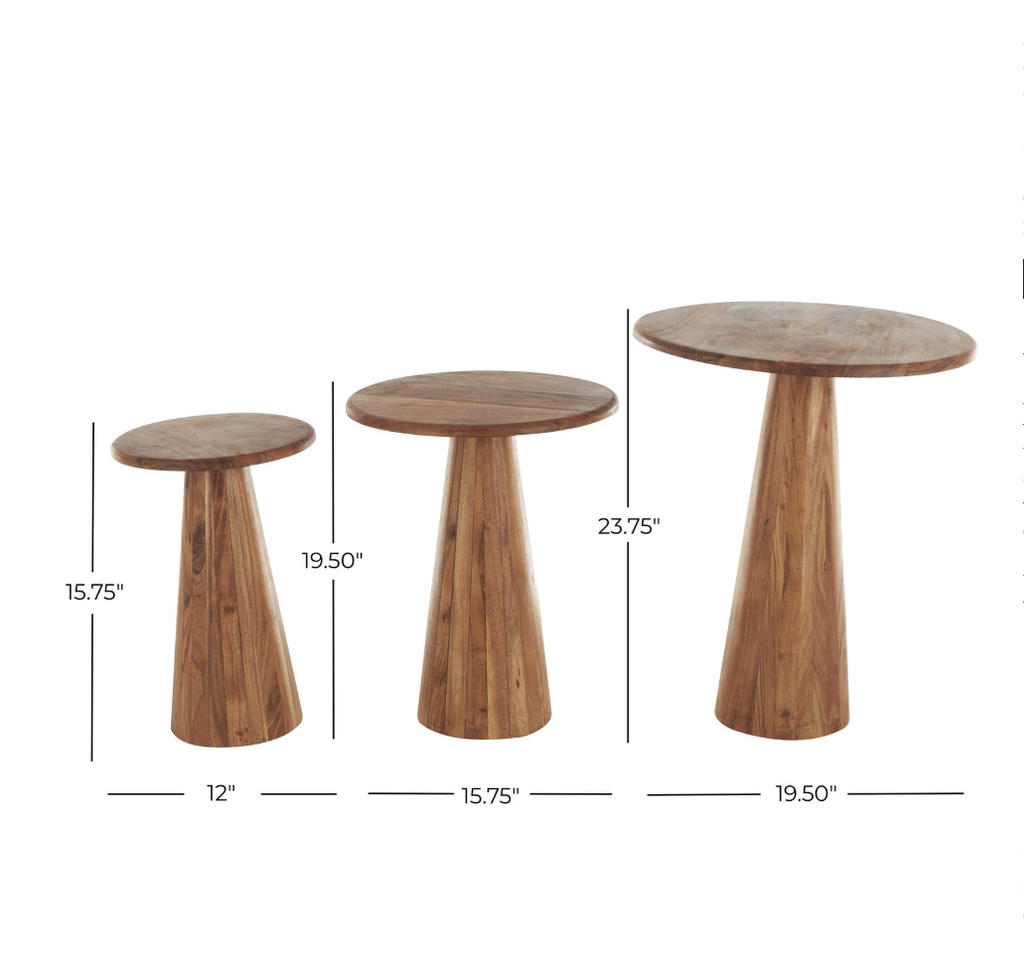 Mesas redondas de madera (3 Tamaños)