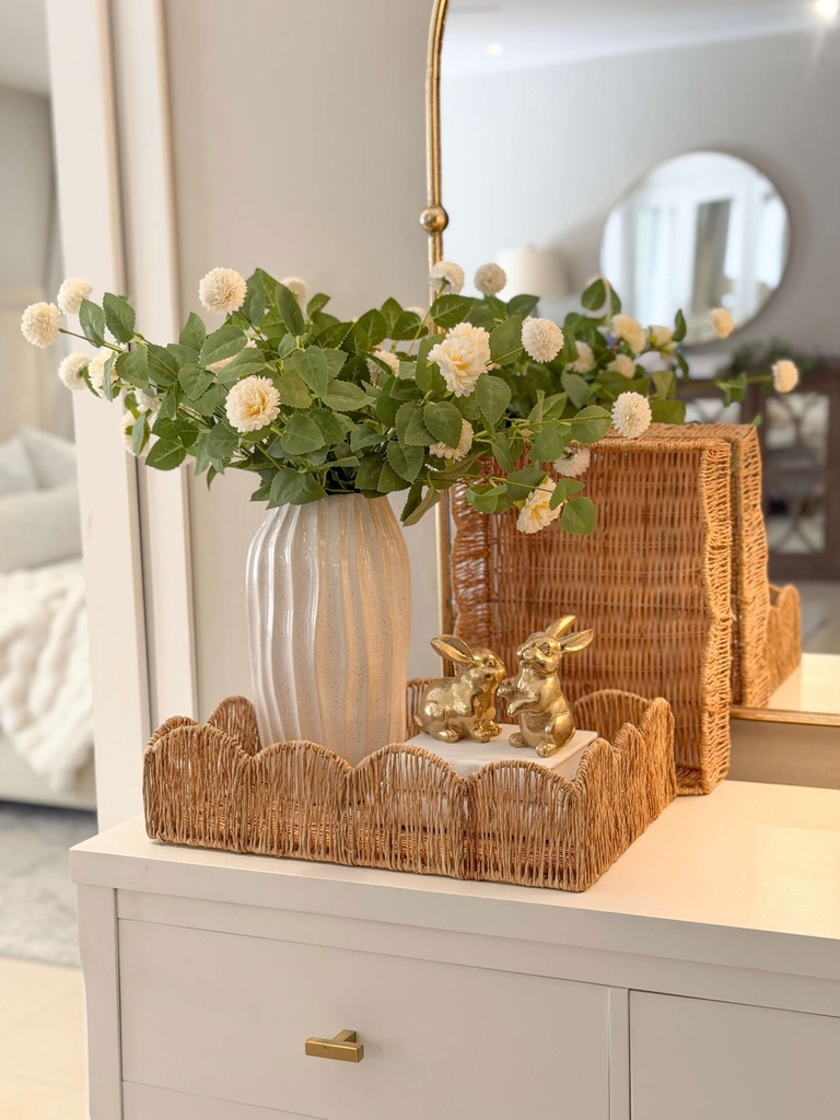 Set de 2 conejos de resina dorados