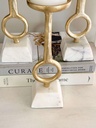 Set de 3 candelabros base marmol cuadrado