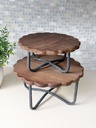 Set de 2 cake stand scalloped de madera
