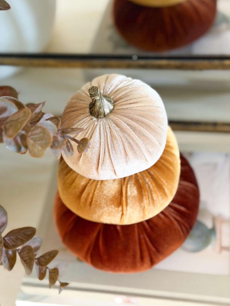 Trio de velvet pumpkins
