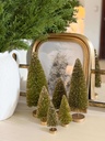 Set de 6 arboles de pino escarchados