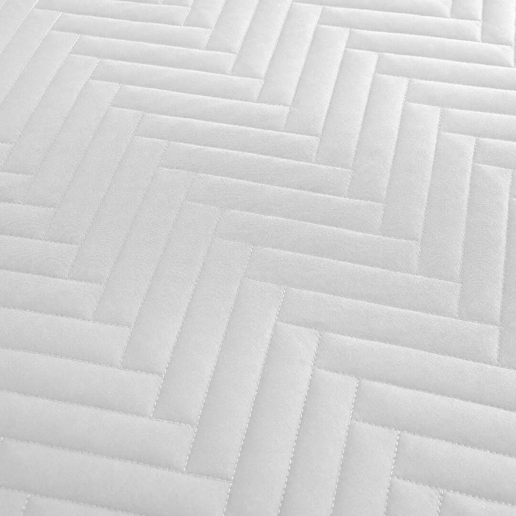 Quilt Set Chevron blanco Unipersonal