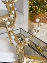 Set de 2 venados dorado con perlas
