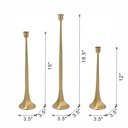 Set de 3 candelabros dorados base redonda