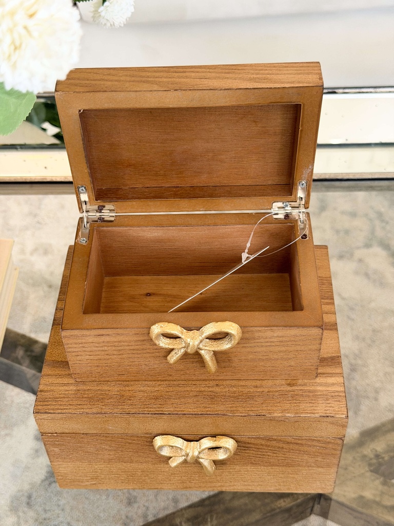 Set de 2 cajitas de madera con chongo