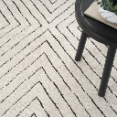 Alfombra crema lineas negras
