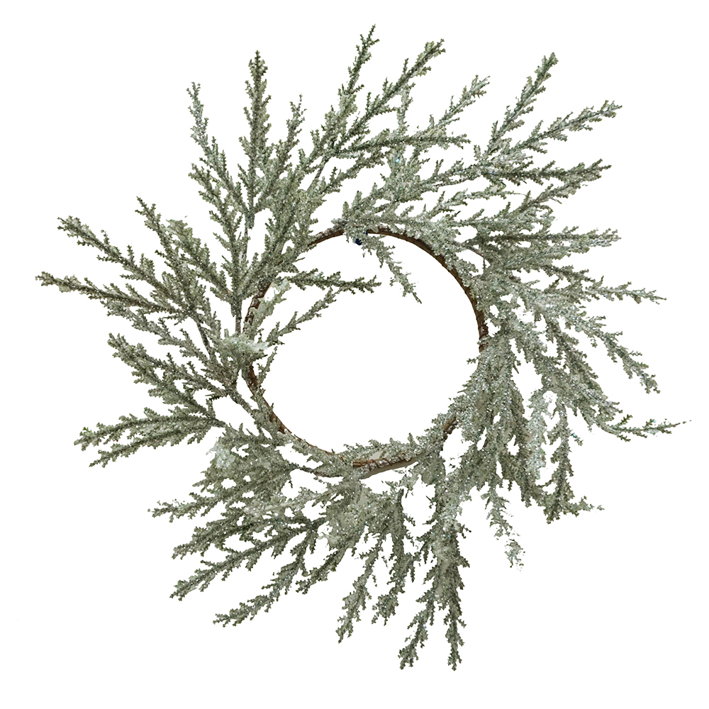 Corona para candelas de flocked cedar