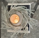 Corona para candelas de flocked cedar