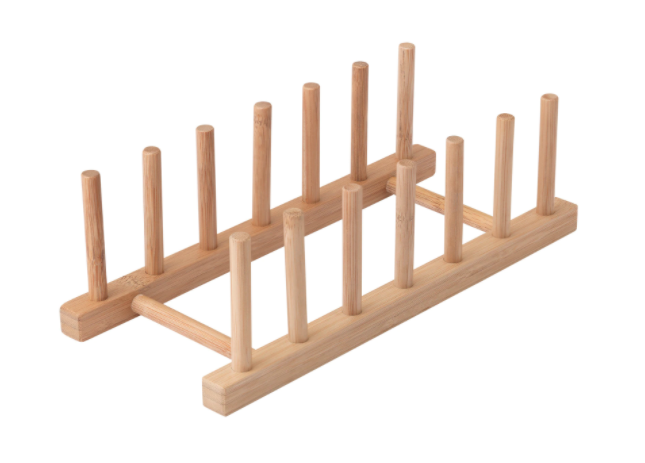 Organizador de platos de bambú