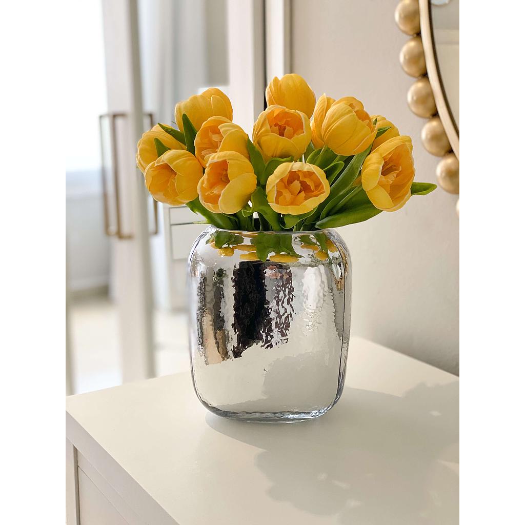 Bunch de 6 tulipanes abiertos amarillos