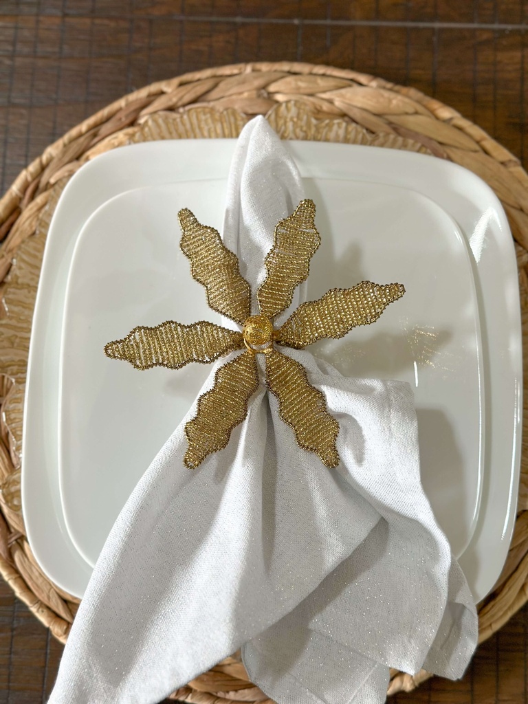 Servilletero Pascua de mostacilla dorada