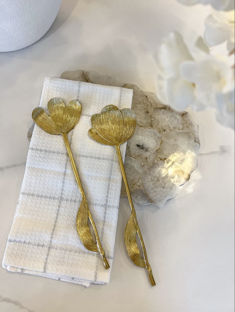 Set de 2 utensilios para servir dorado