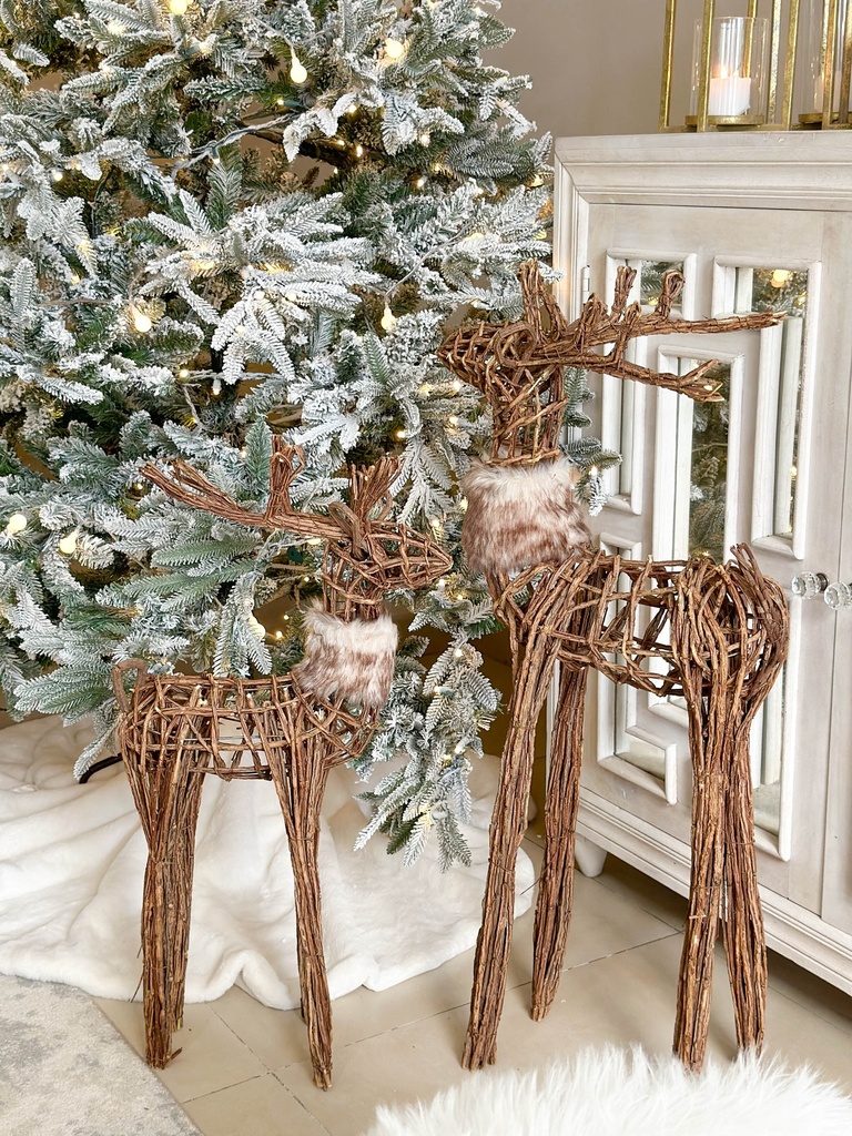 Set de 2 venados altos con bufanda