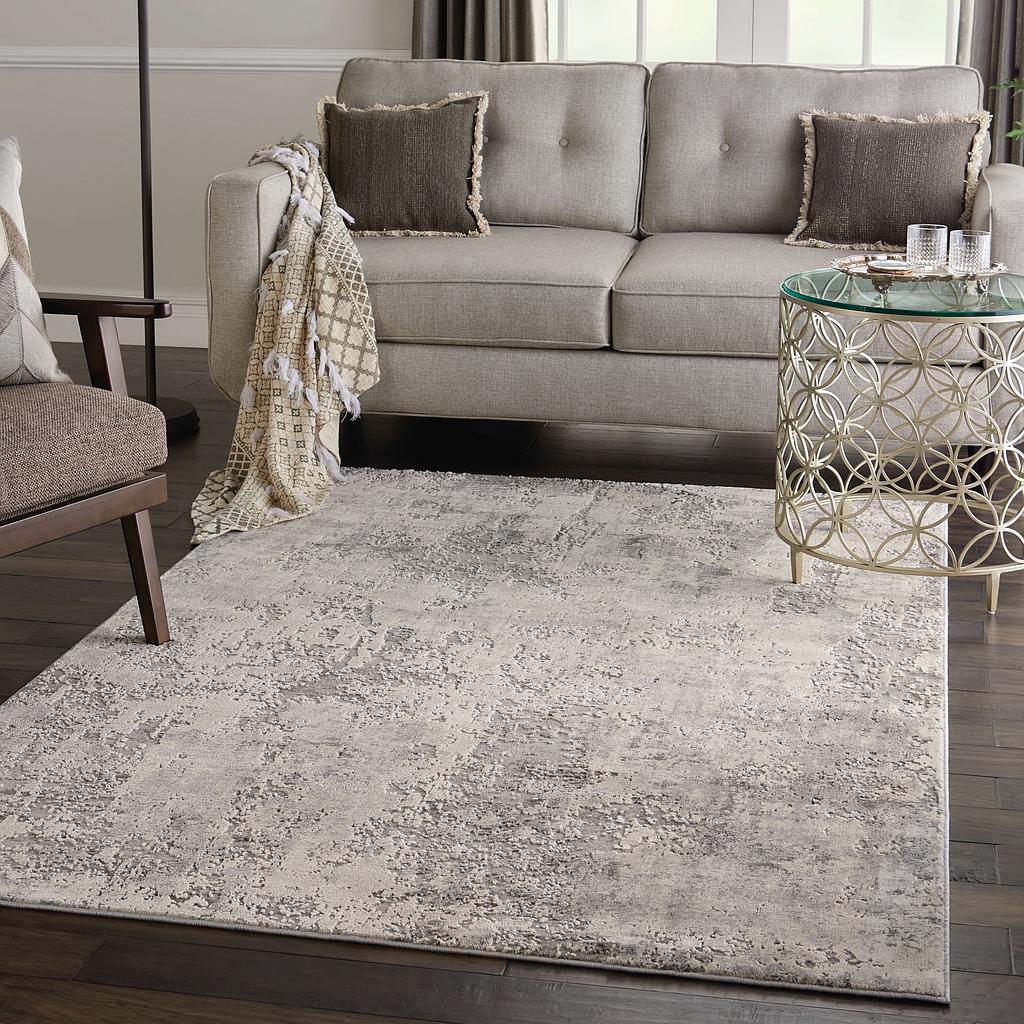 Alfombra Rustic gris y Ivory