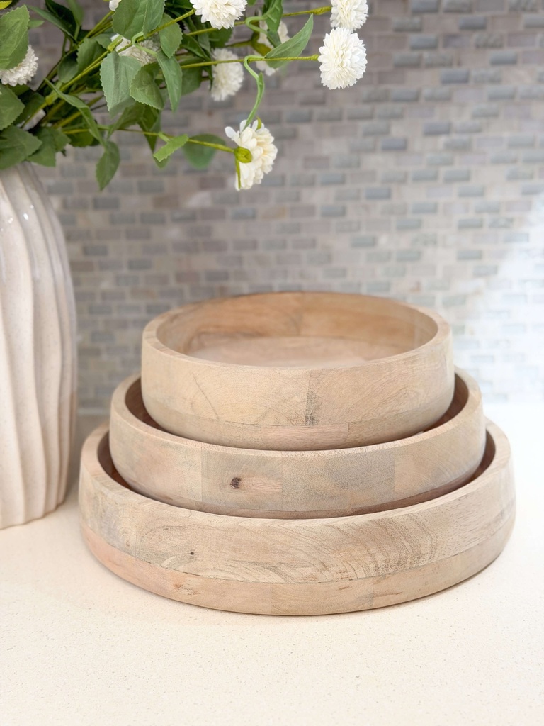 Bowls de madera de mango (Tres tamaños)