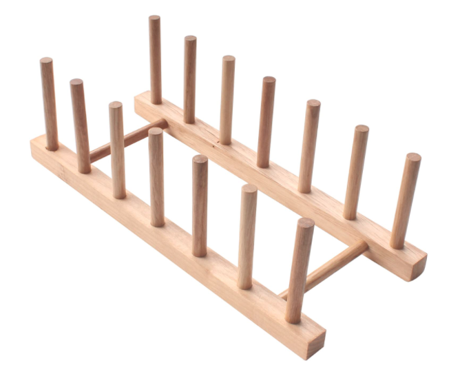 Organizador de platos de bambu