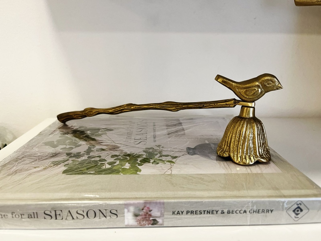 Apaga vela dorado con pajaro