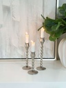 Set de 3 candelabros plateados