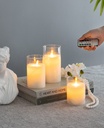 Set de 3 candelas led de cera y vidrio