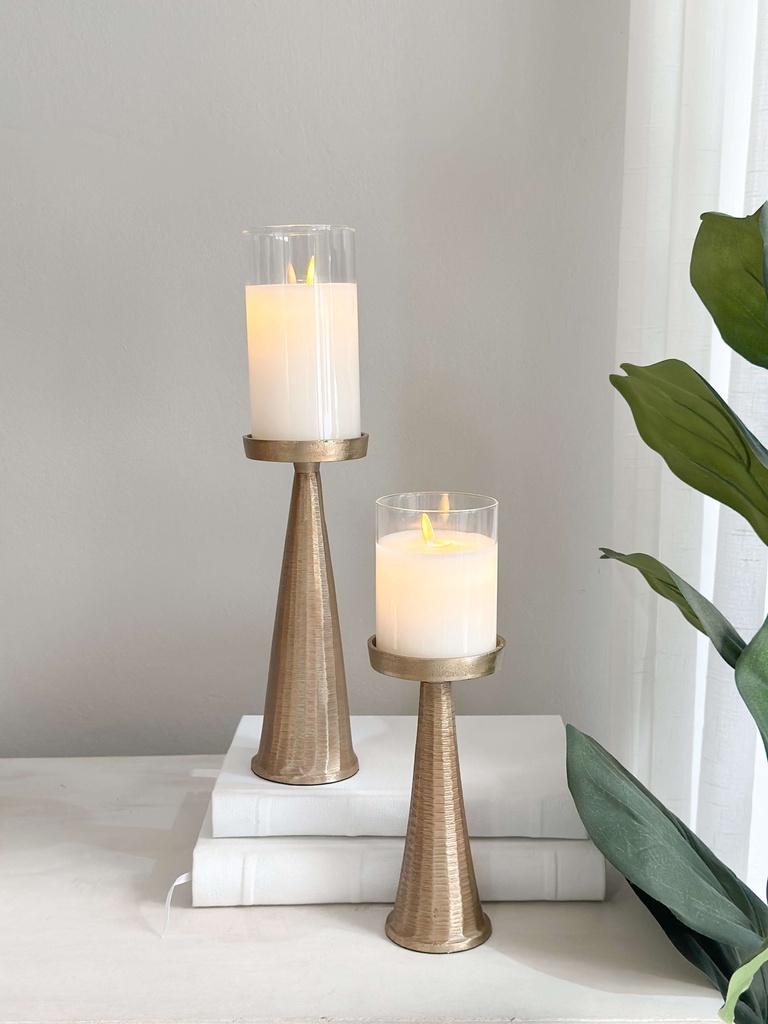 Set de 2 candelabros dorados pequeños