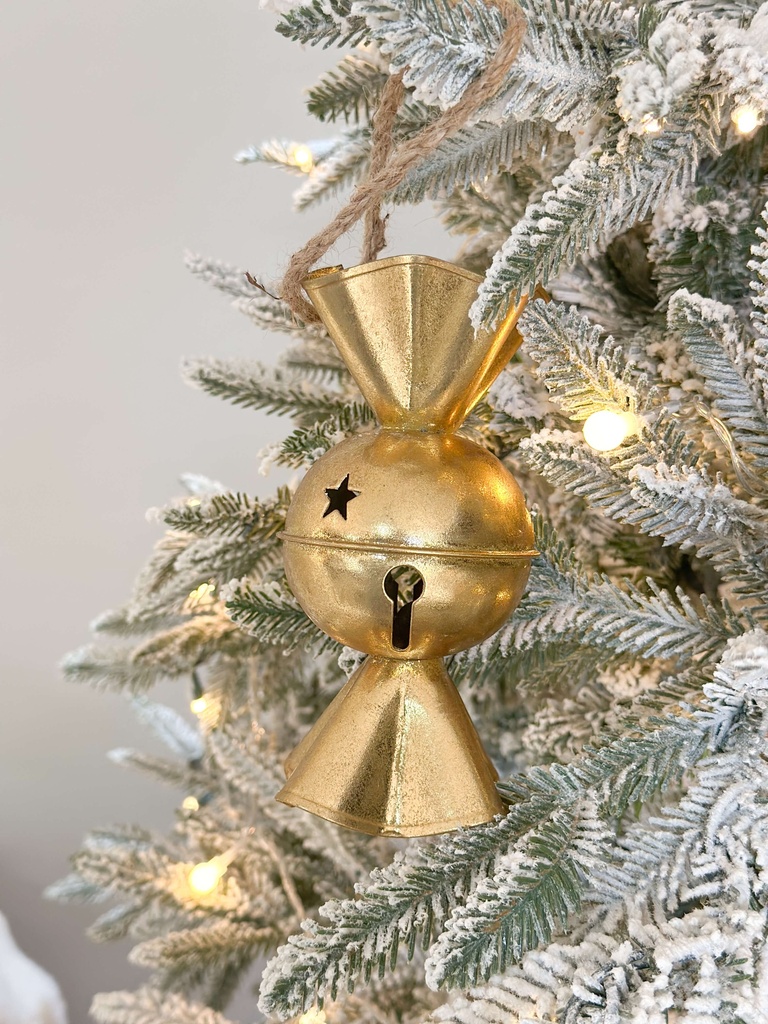 Ornamento de confite dorado