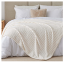 Throw / frazada blanca faux fur lineas