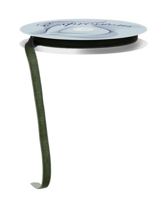 Rollo de cinta verde velvet delgada