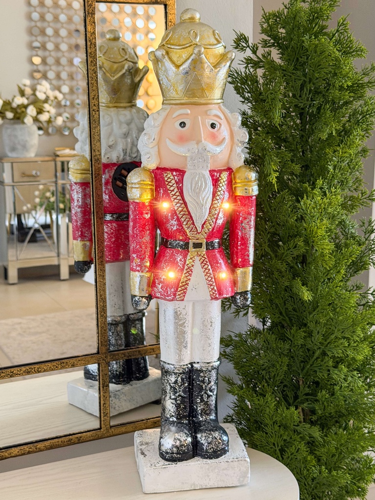 Nutcracker rojo grande con luz led