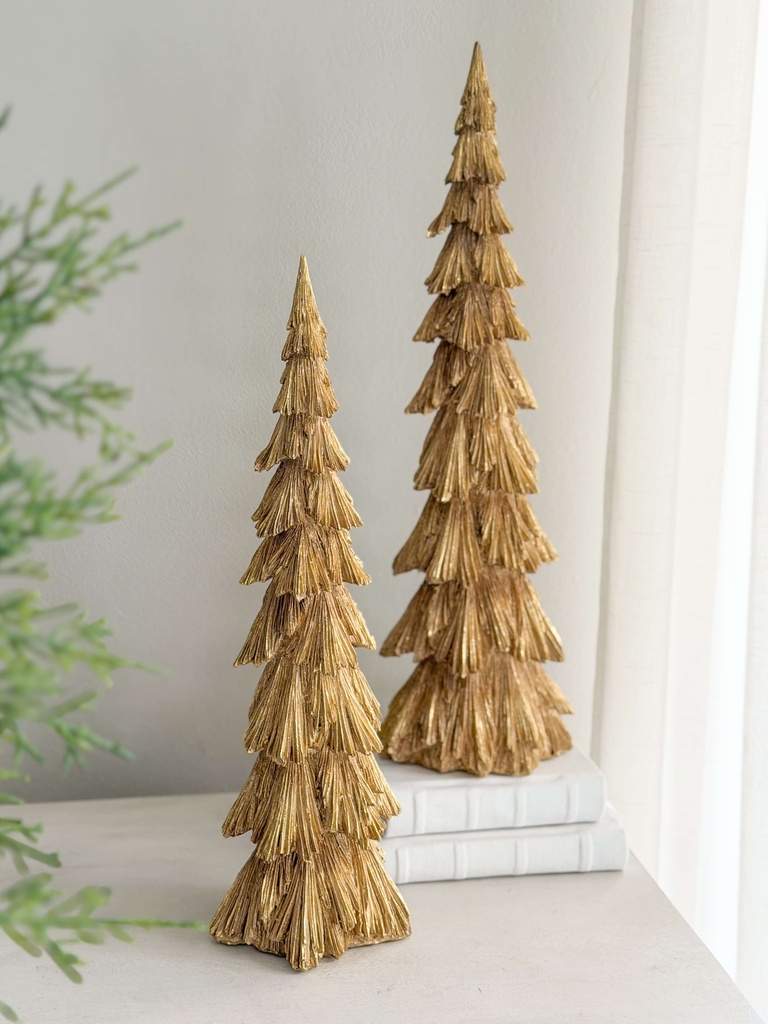 Set de 2 arboles dorados con textura