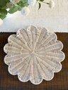 Individual de Rattan scalloped white wash