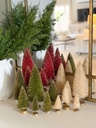 Set de 6 arboles de pino escarchados (3 colores)