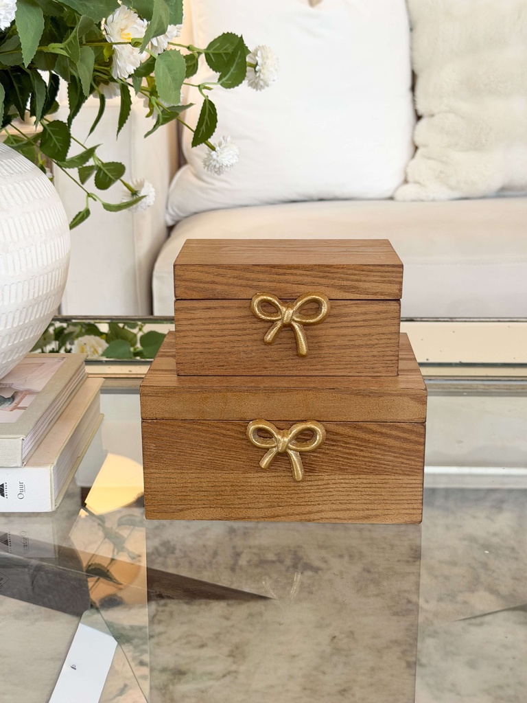 Set de 2 cajitas de madera con chongo