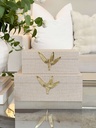 Set de 2 cajitas de lino con dorado