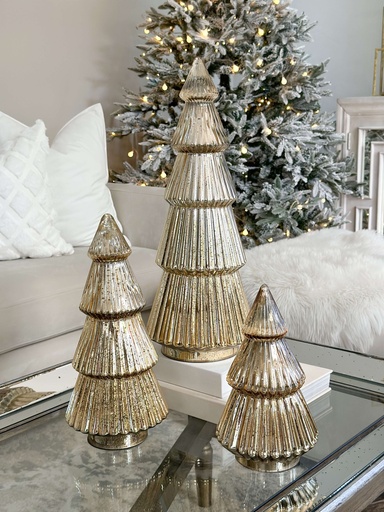 Arboles Dorados Mercury Glass (3 Tamaños)