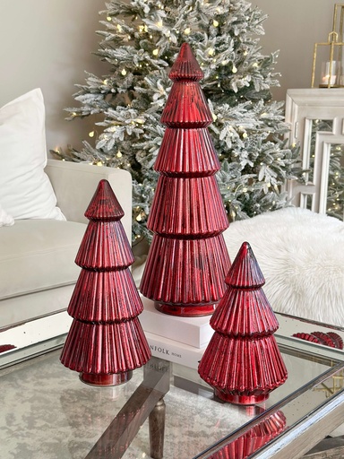 Arboles Rojos Mercury Glass (3 Tamaños)